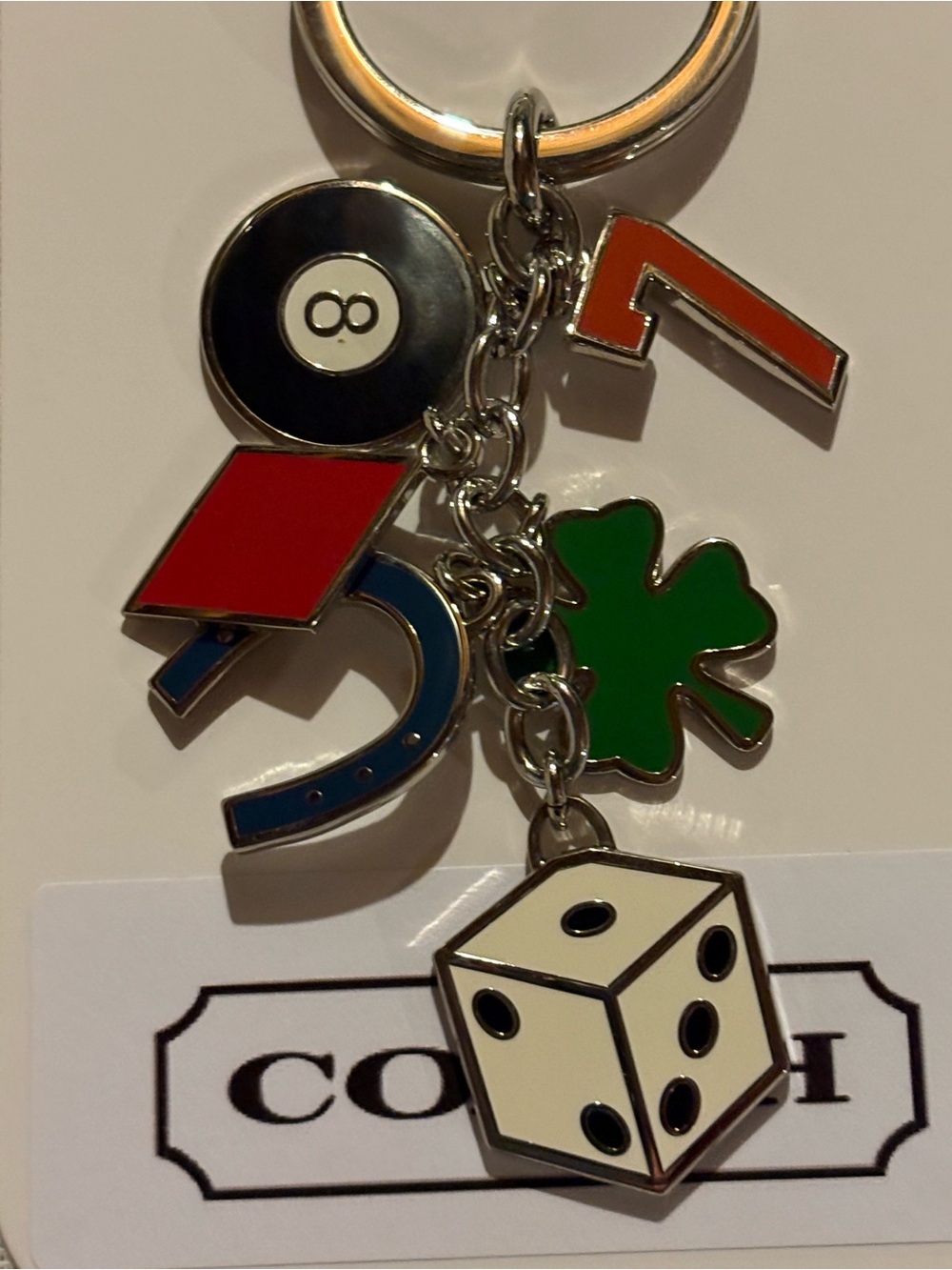 Coach Lucky Charm Key Fob & Red Coach Pen Set w/ Dust Bag NWOT - Picture 12 of 13